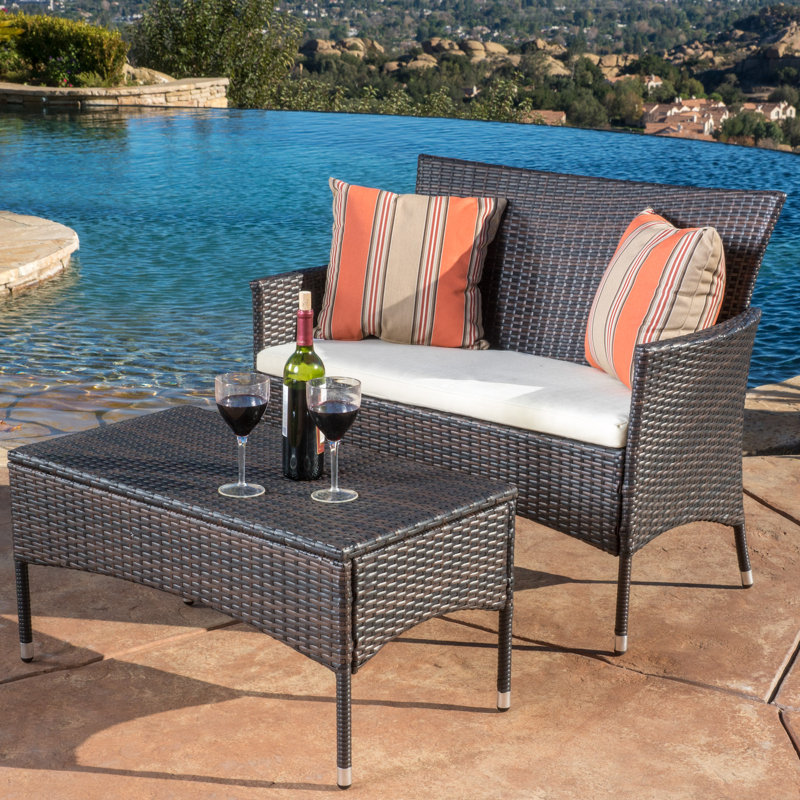 Andover Mills Louella 3 Piece Rattan Sofa Seating Group With Cushions Reviews Wayfair