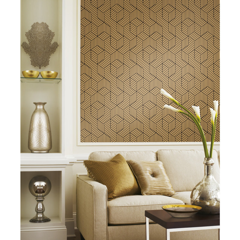 Rumsey Striped Hexagon 16 5 L X 20 5 W Geometric Peel And Stick