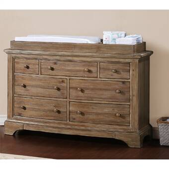 brown changing table dresser