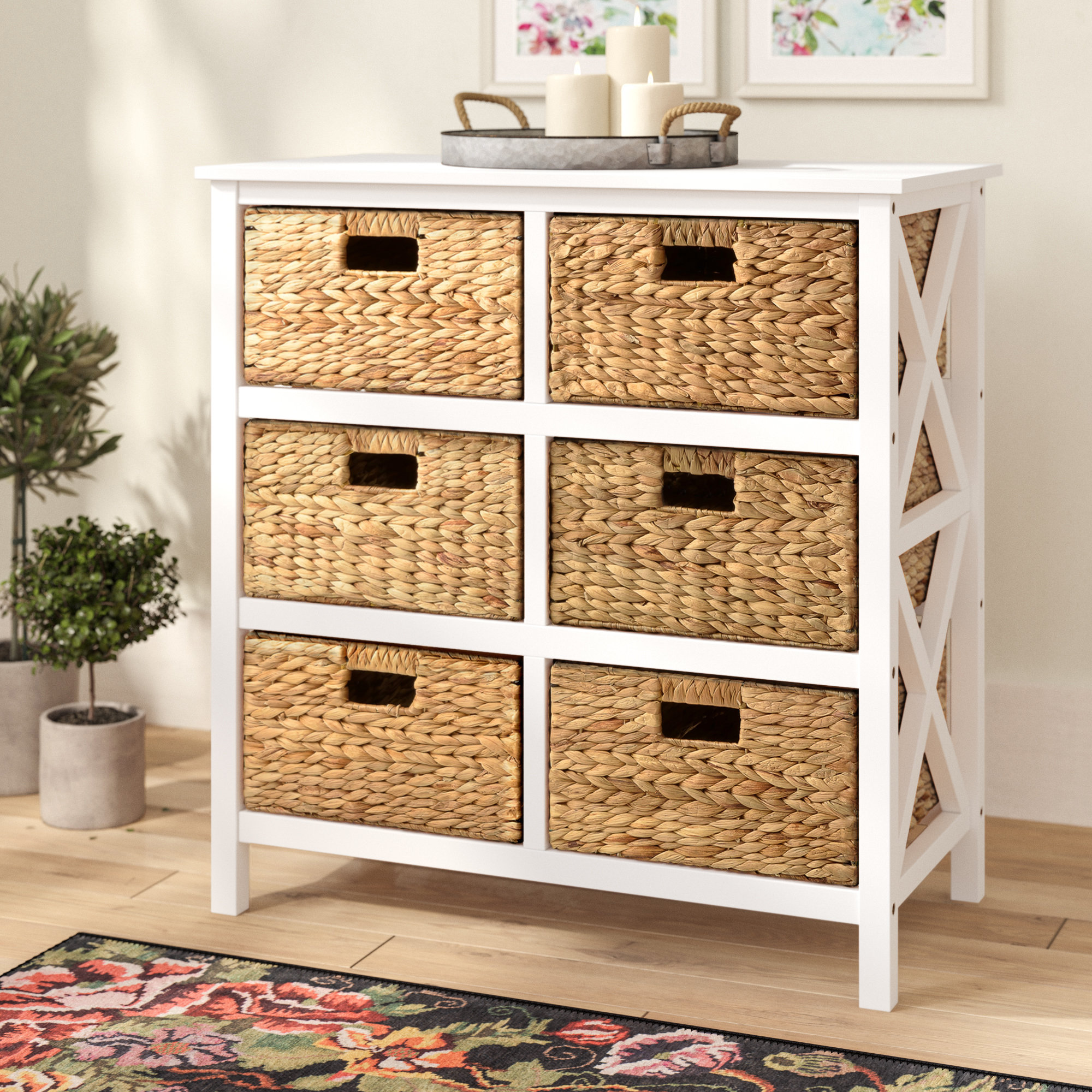 August Grove Schimpl 3 Tier X Side 6 Drawer Accent Chest Reviews