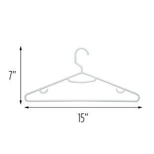 Plastic Clothes Hangers White Standard Tubular Durable Slim Hanger Lot 12"