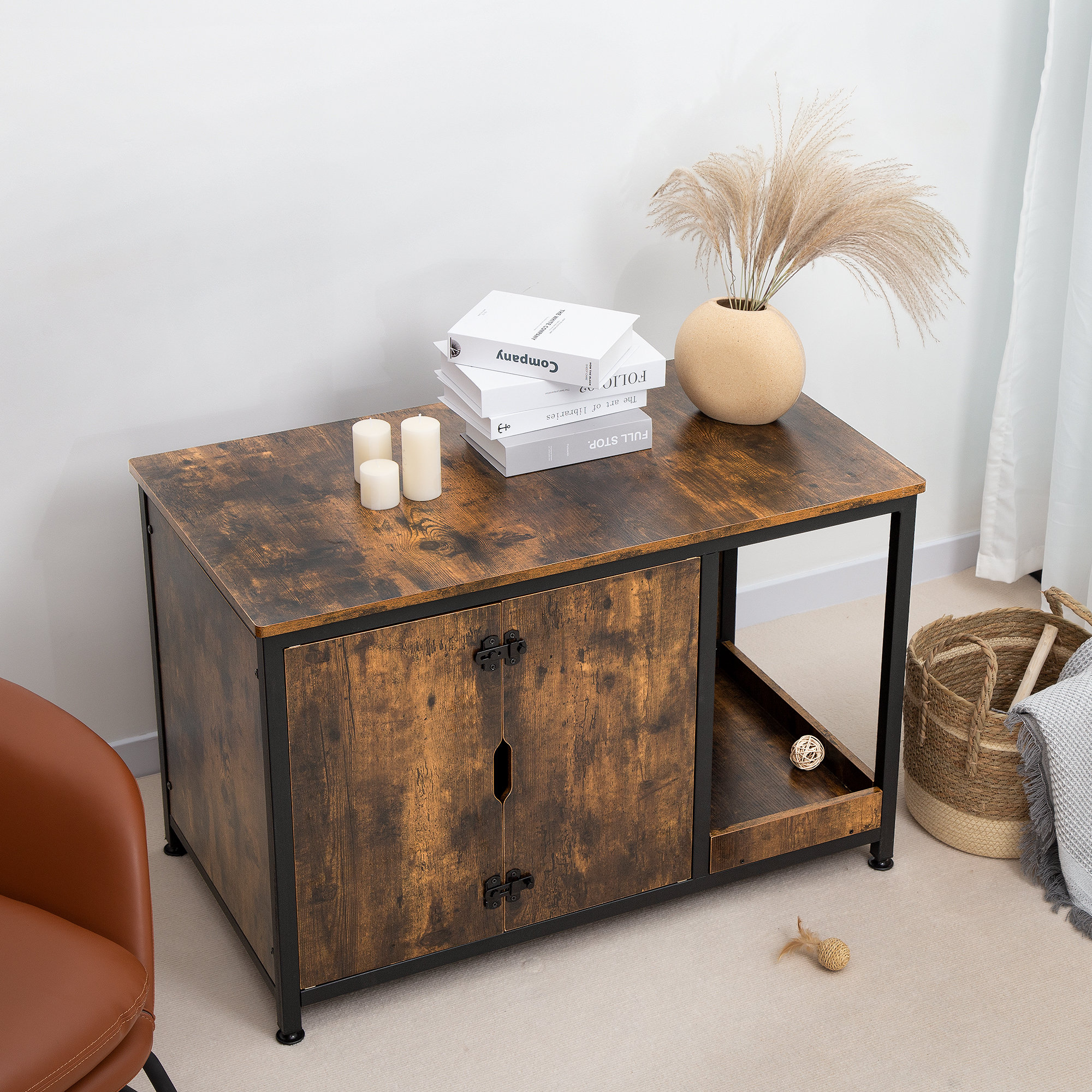 Tucker Murphy Pet™ 37'' Hidden Cat Litter Box Enclosure, Indoor Dog