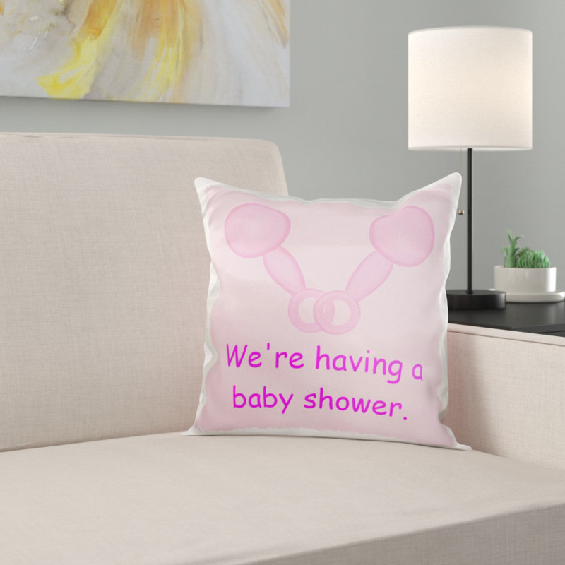 East Urban Home Painting Of Baby Rattles Shower Invitations Pillow