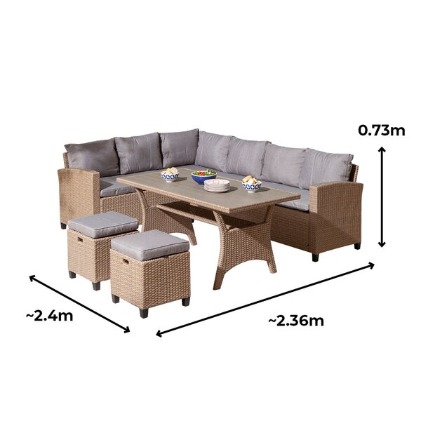 Orenthal Rattan Wicker 8 - Person Seating Group with Cushions