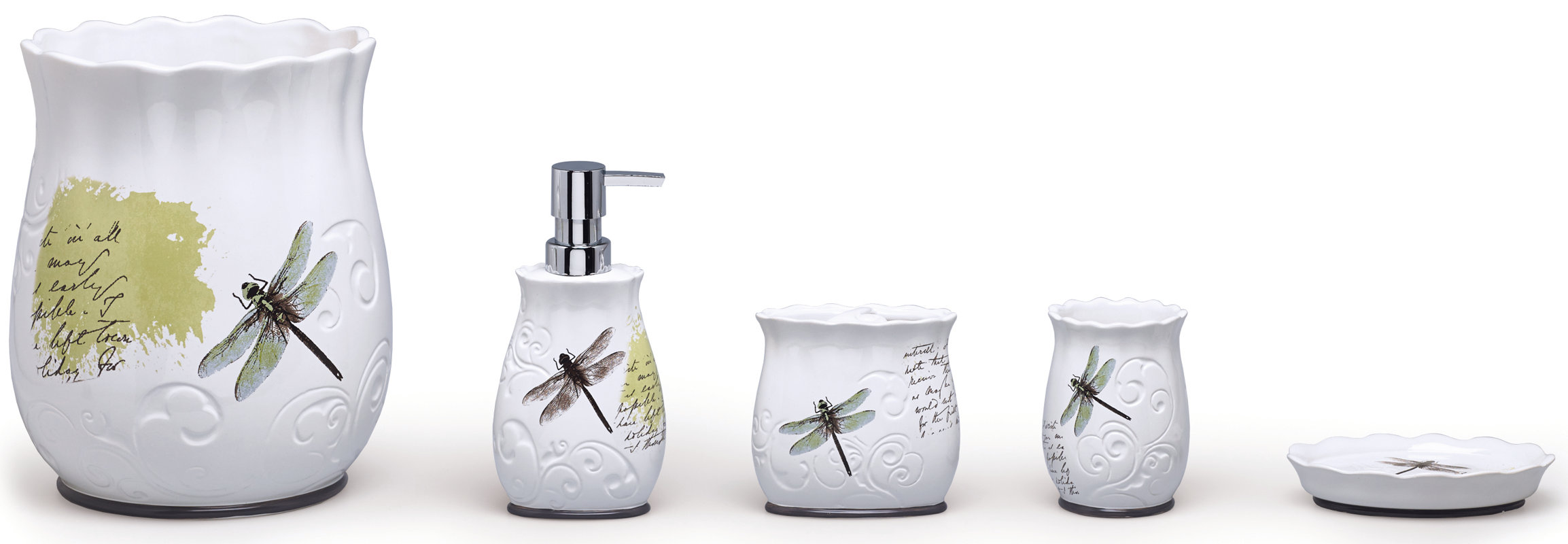Dragonfly Bathroom Decor Wayfair Dragonfly Ceramic 4 Piece Bathroom Accessory Set