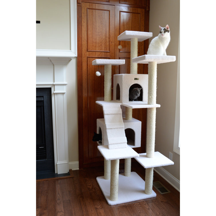 Armarkat Classic Cat Tree Ivory 14"D x 28"W x 62"H 