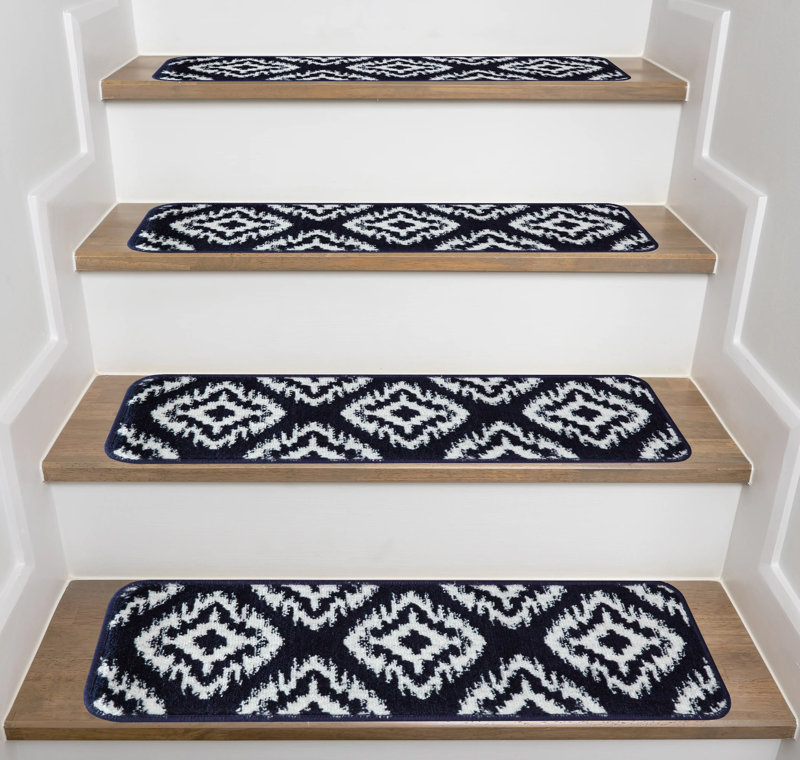 Stair Treads 9x28in  Non Slip Stair Rugs (Set of 13) Color: Teal