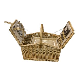 Butterfly Lidded 4 Person Fitted Picnic Basket By Beachcrest Home