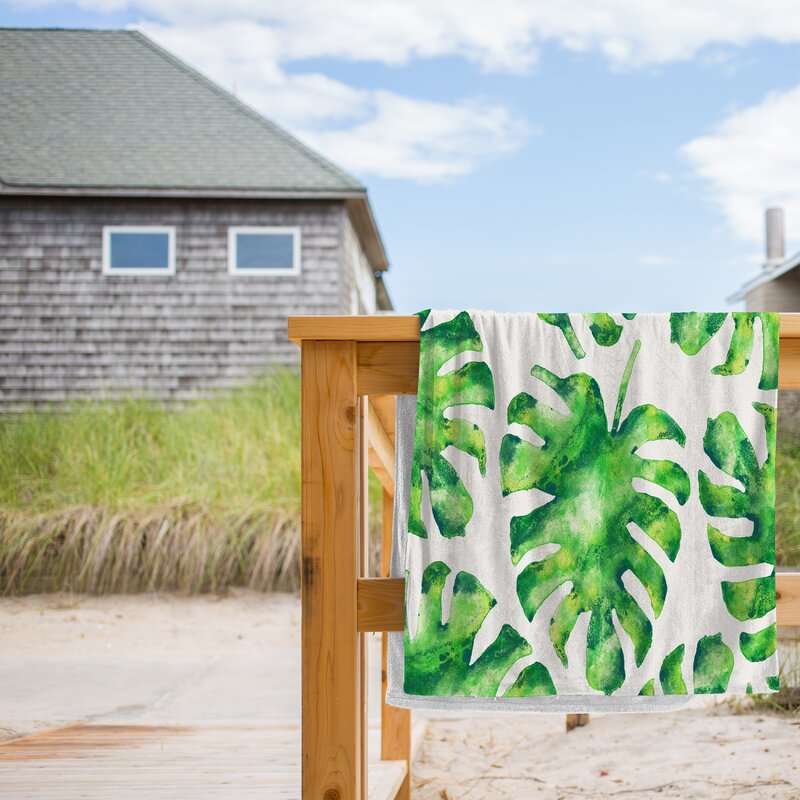Monstera Leaves Beach Towel 