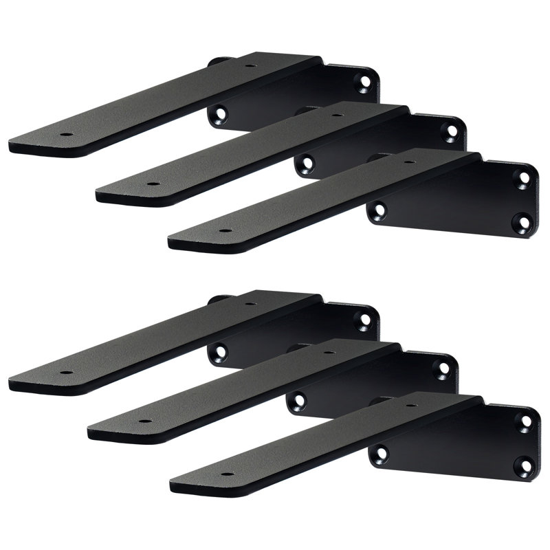 Ebern Designs Shelf Bracket, 6 Pcs, Heavy Duty Floating Size: 8" L x 4" W x 1.6" H