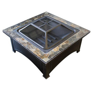 Phat Tommy Steel Wood Burning Fire Pit Table