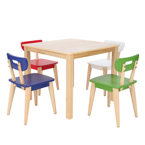 Isabelle Max Niamh Mid Century Kids 5 Piece Square Table And Niamh Mid Century Kids 5 Piece Square