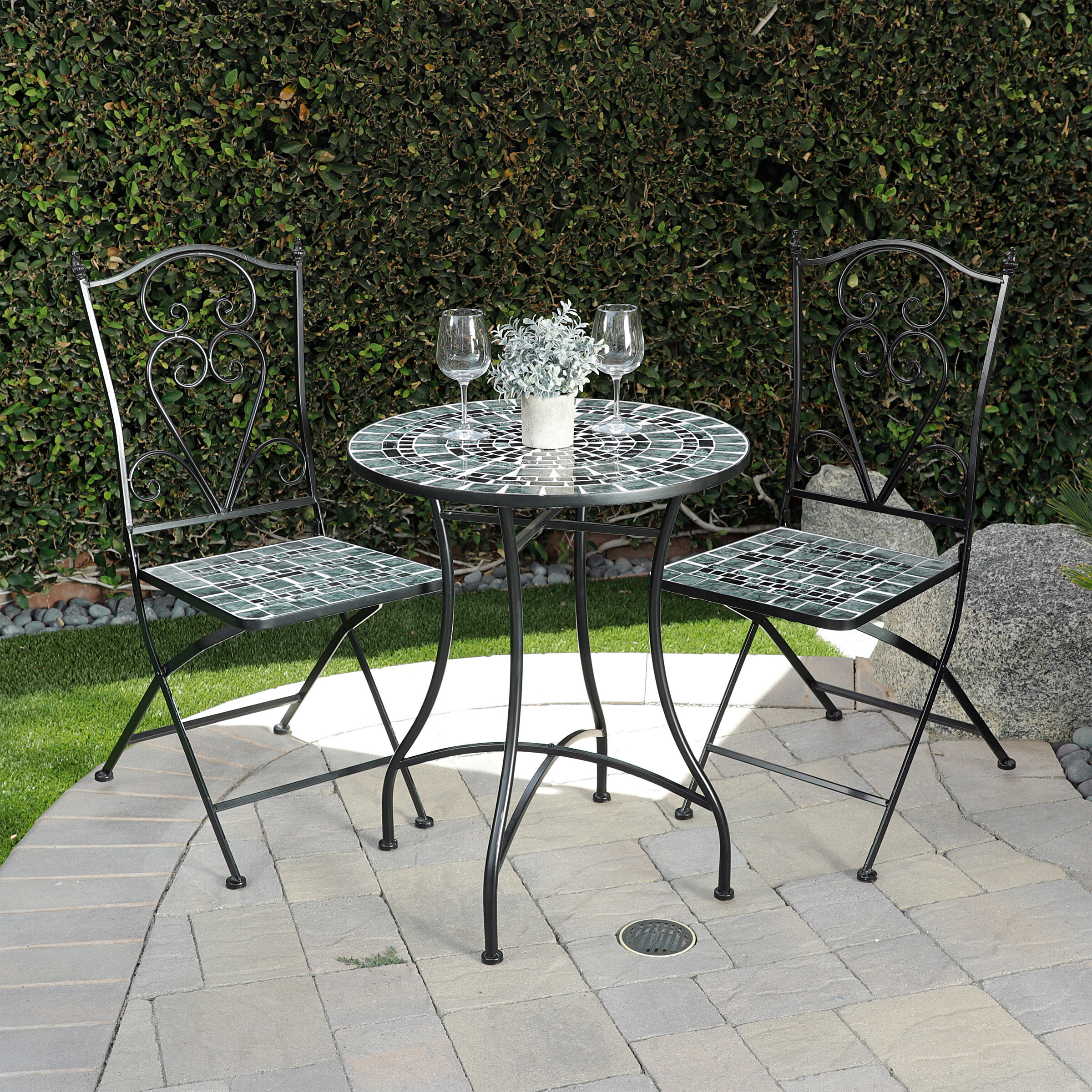 outdoor wicker high top table and chairs