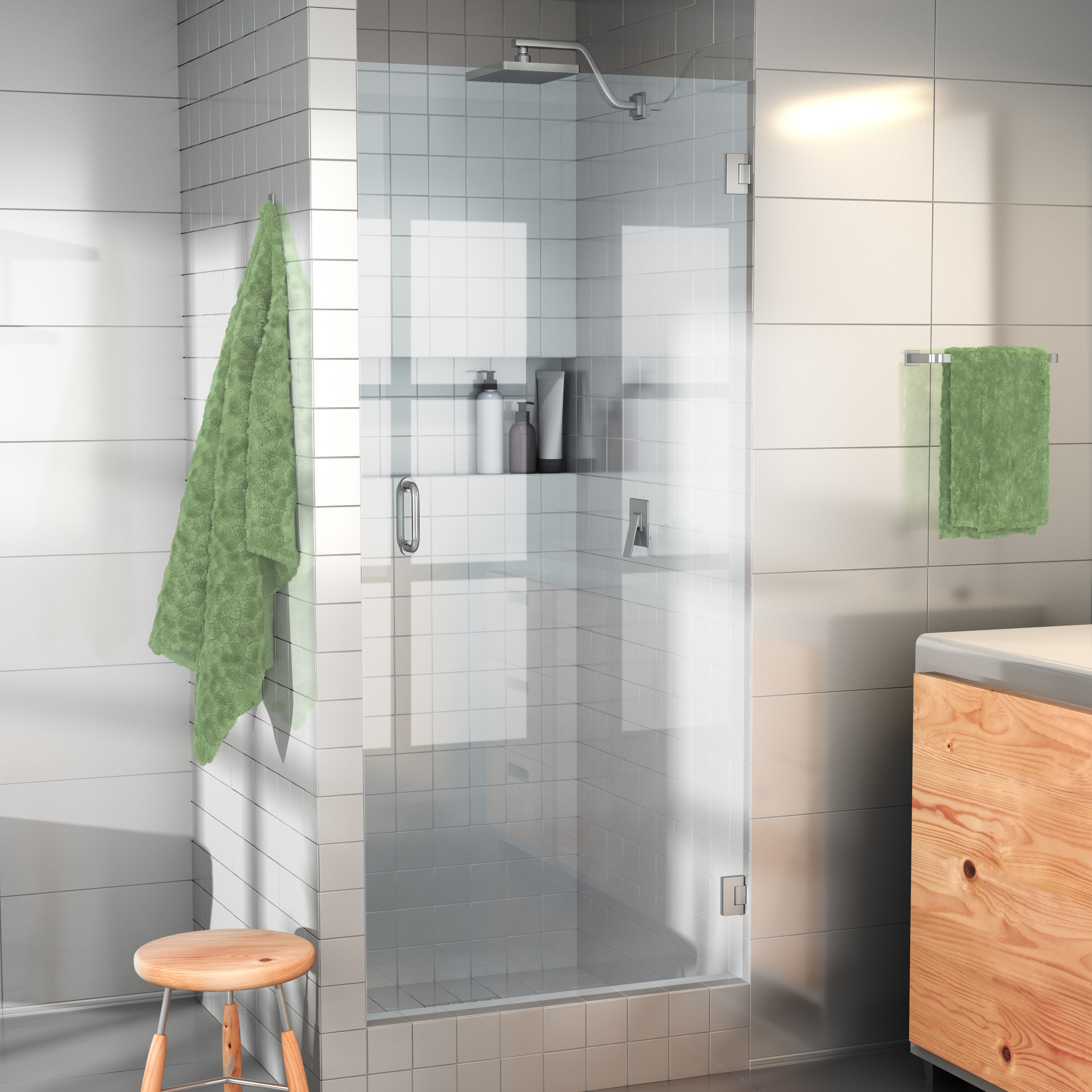 Glass Warehouse 26 W X 78 H Hinged Frameless Shower Door Reviews Wayfair