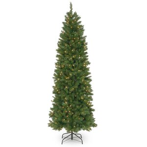 7.5' Green Fir Artificial Christmas Tree with 350 Incandescent Clear Lights with Stand
