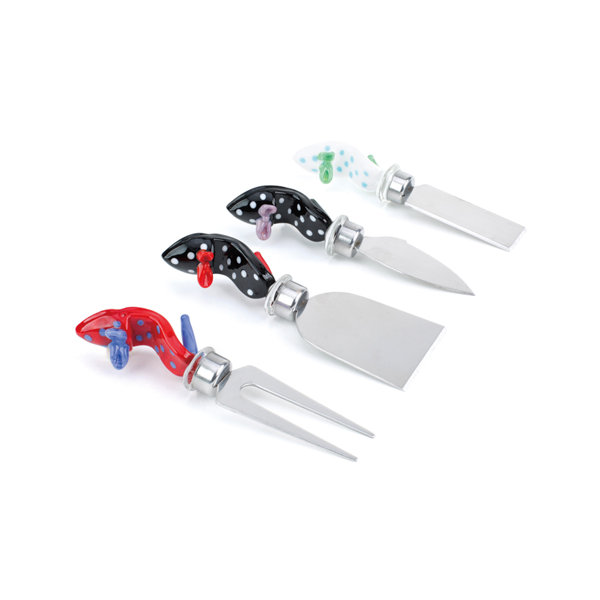 Peterson Housewares Inc Art Glass Handle Cheese High Heels 4 Piece Carving Set Wayfair