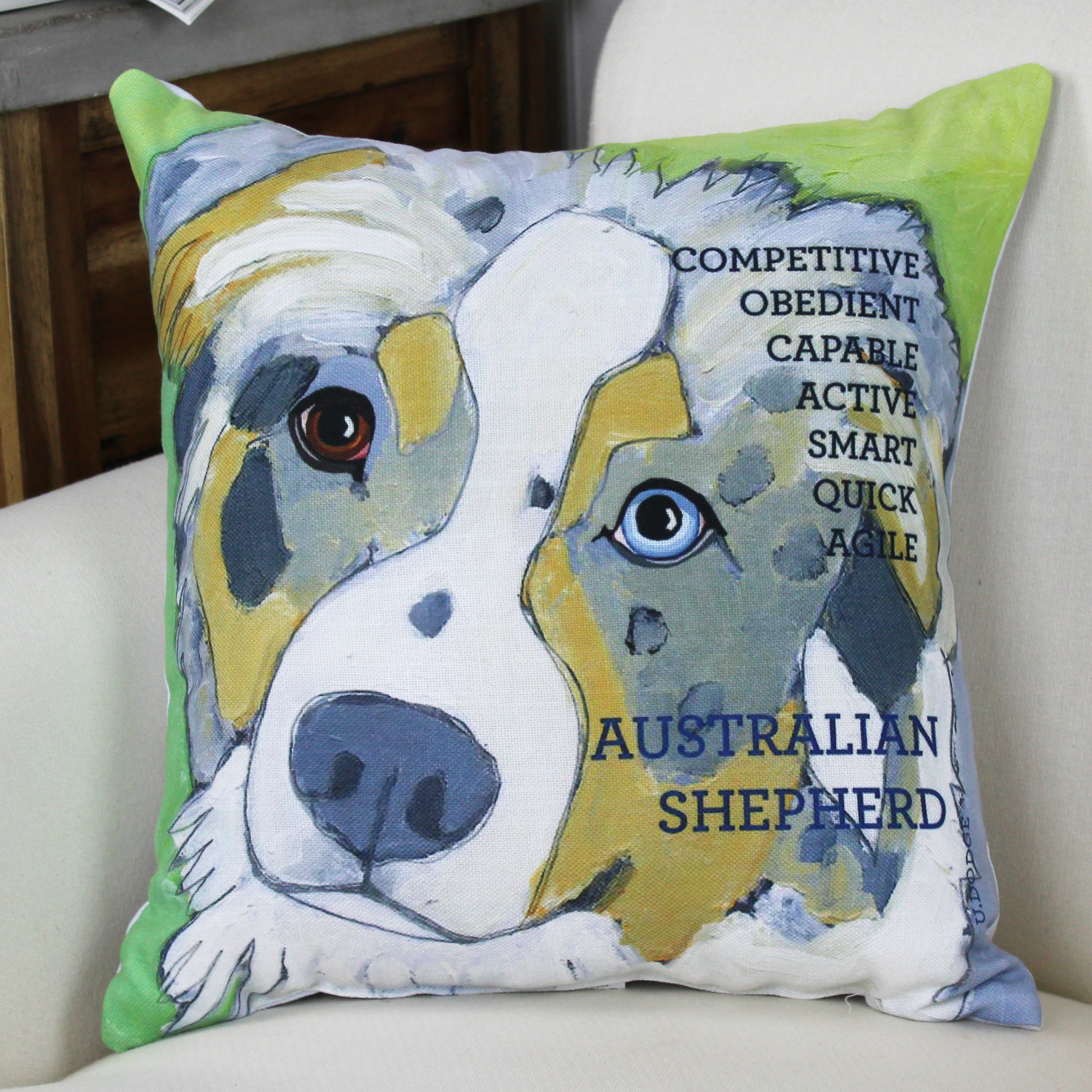 Winston Porter Kaelan Australian Sheep Dog Throw Pillow Reviews Wayfair