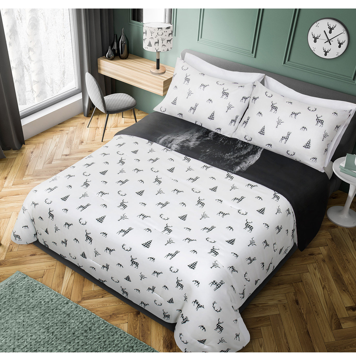 Whitetail Ridge Deer Comforter Set with Sheet and Curtain Options!