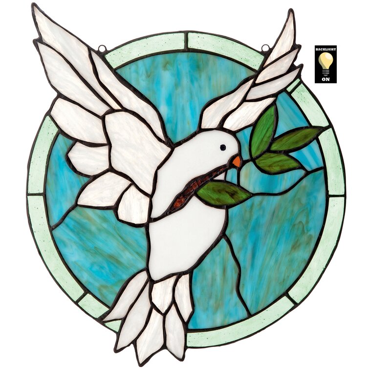 Design Toscano Dove Of Peace Stained Glass Window Panel Reviews Wayfair