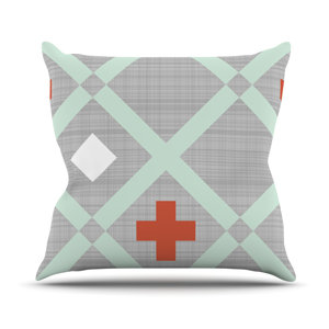Mint Lattice Weave by Pellerina Design Throw Pillow