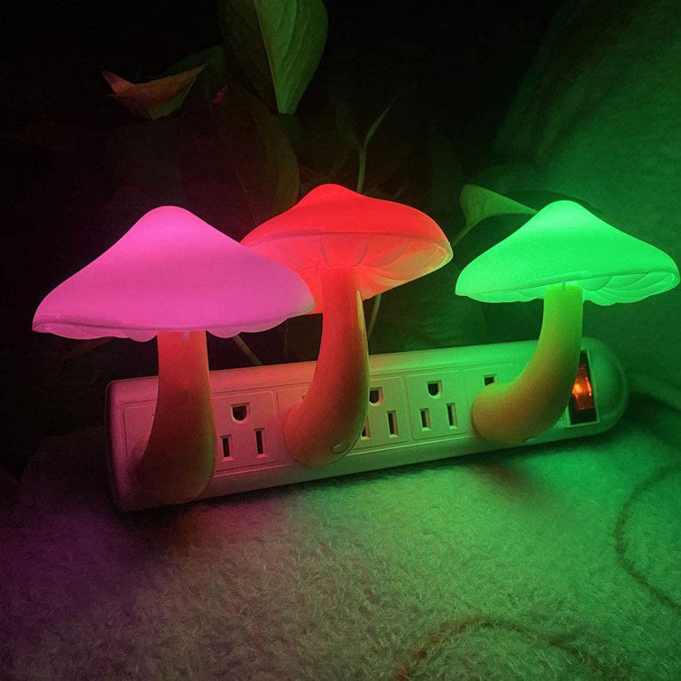 Blue YunZyun Colorful Cute Mushroom Shape LED Night Light Intelligently Sensor Control Energy Saving Lamp Bedside Wall Corridor for Bedroom Baby Room Bathroom