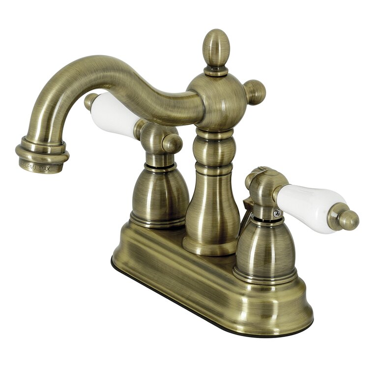 4-3/4 in Spout Reach Brushed Nickel Kingston Brass KS1228AX Heritage 8 Center Wall Mount Vessel Sink Faucet