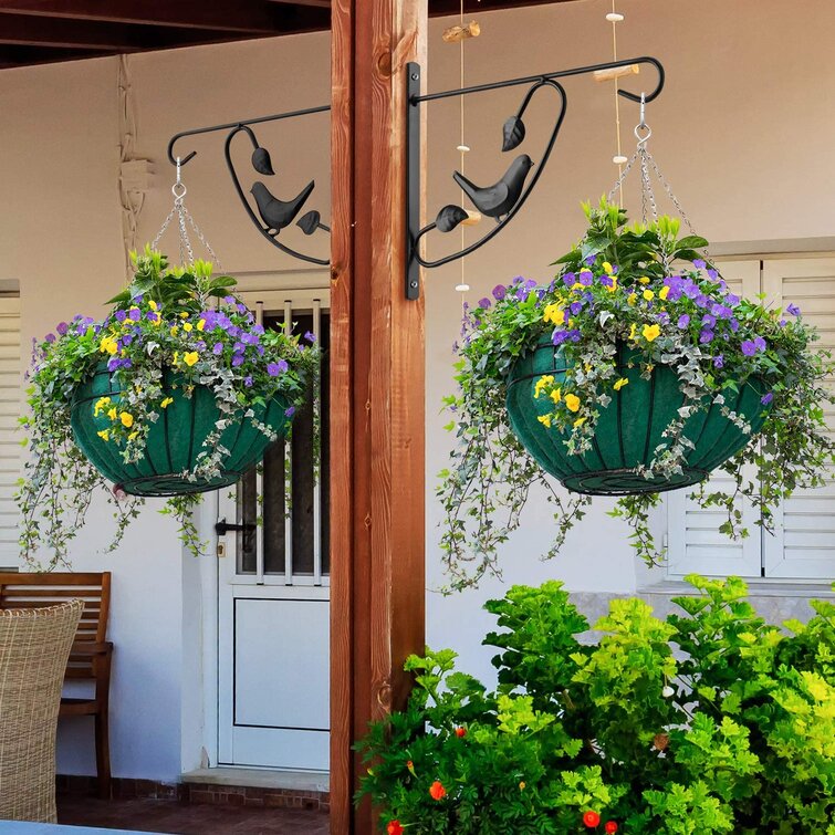 Wall Hanging Flower Plant Basket Pot Planter Holder For Outdoor Balcony Decor 