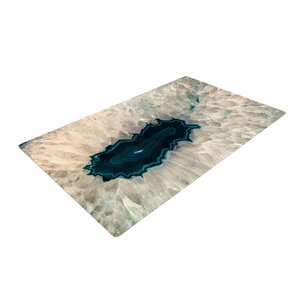 Sylvia Cook Quartz Geological Aqua/White Area Rug