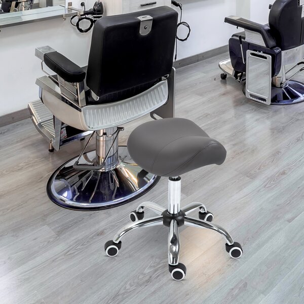 FOBUY Salon Spa Swivel Chair Gas Lift Facial Stool Massage Tattoo Height Adjustable Black,5 Wheels 