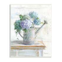 White Designed by Debi Coules Canvas Wall Art Stupell Industries Soft Blue Hydrangea Painting Blooming Flower Petals 30 x 30 