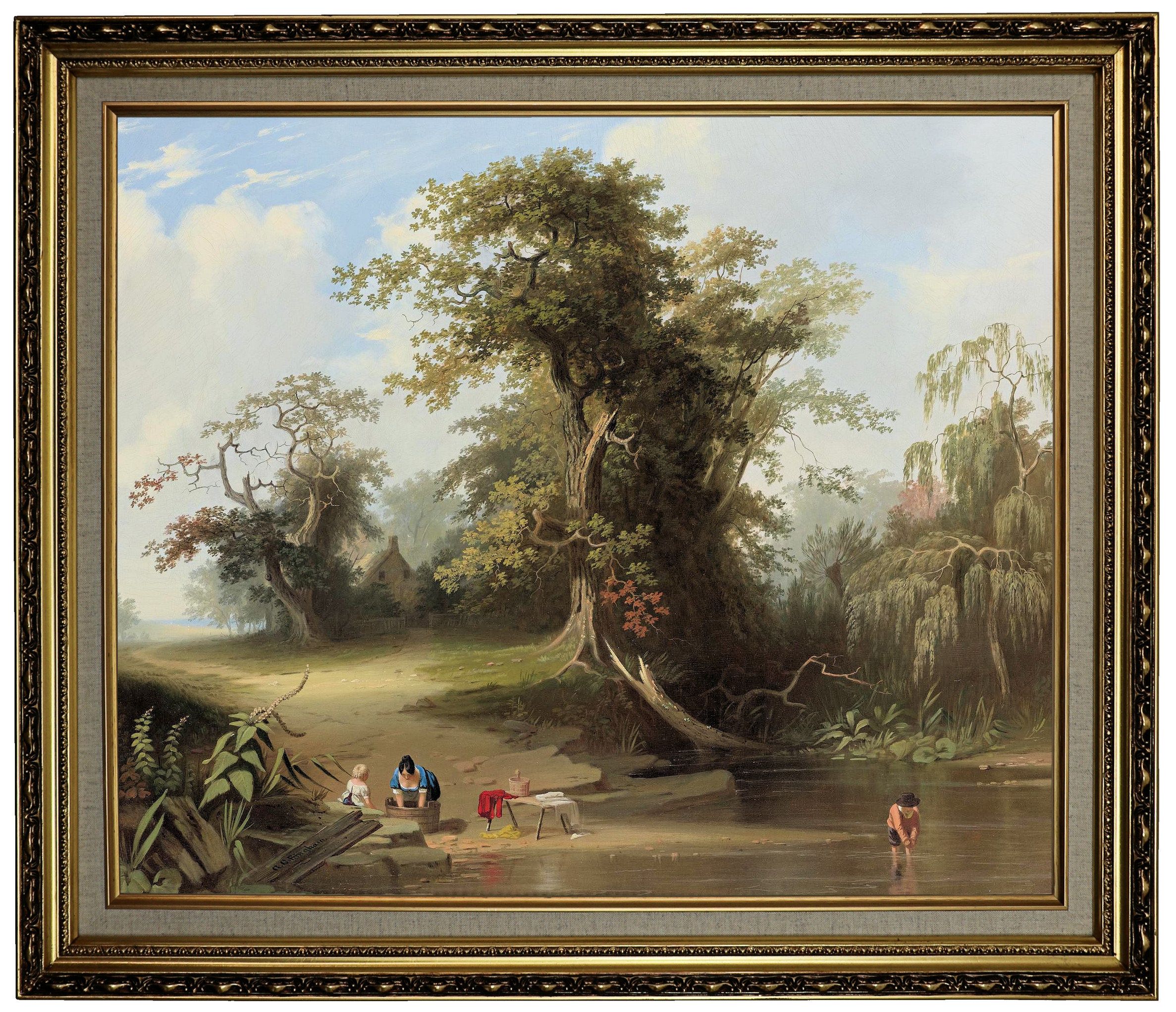 looking Back II Wedge Frame Picture Canvas Trees Landscape Tandi Venter
