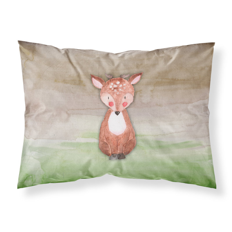 East Urban Home Baby Deer Watercolor Pillowcase Wayfair