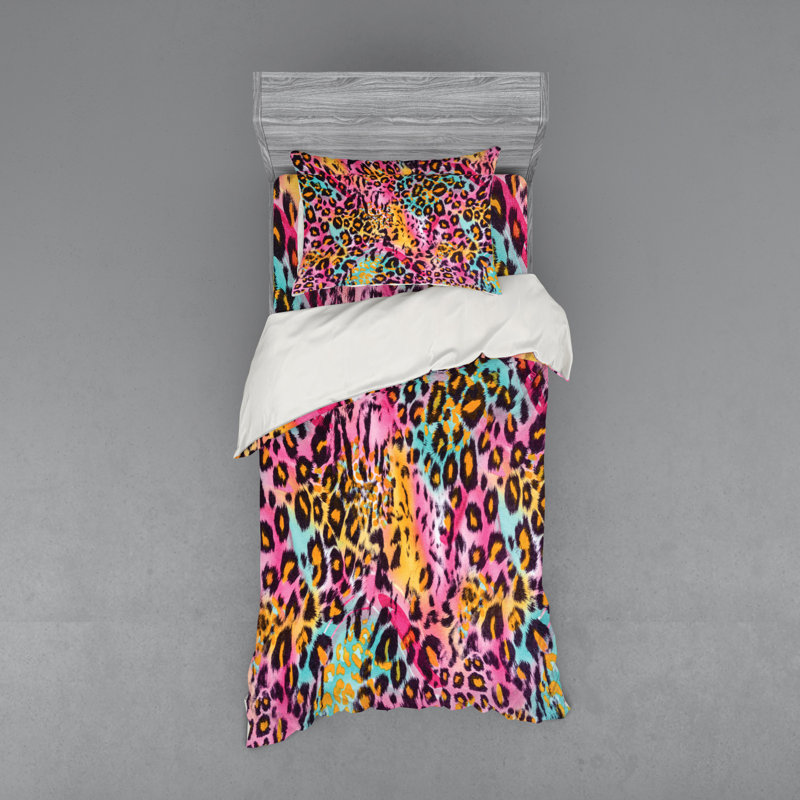 East Urban Home Ambesonne Leopard Print Bedding Set Mottled
