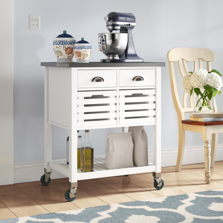Red Barrel Studio® Fulton 30'' Kitchen Cart with Stainless Steel Top