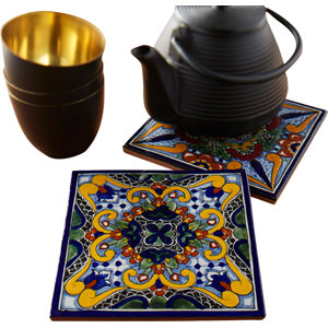 Moroccan Midnight Hand Painted Trivets (Set of 2)