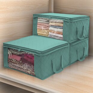 3PCS Non-woven Quilt Foldable Clothing Wardrobe Cube Underbed Storage Bag Box