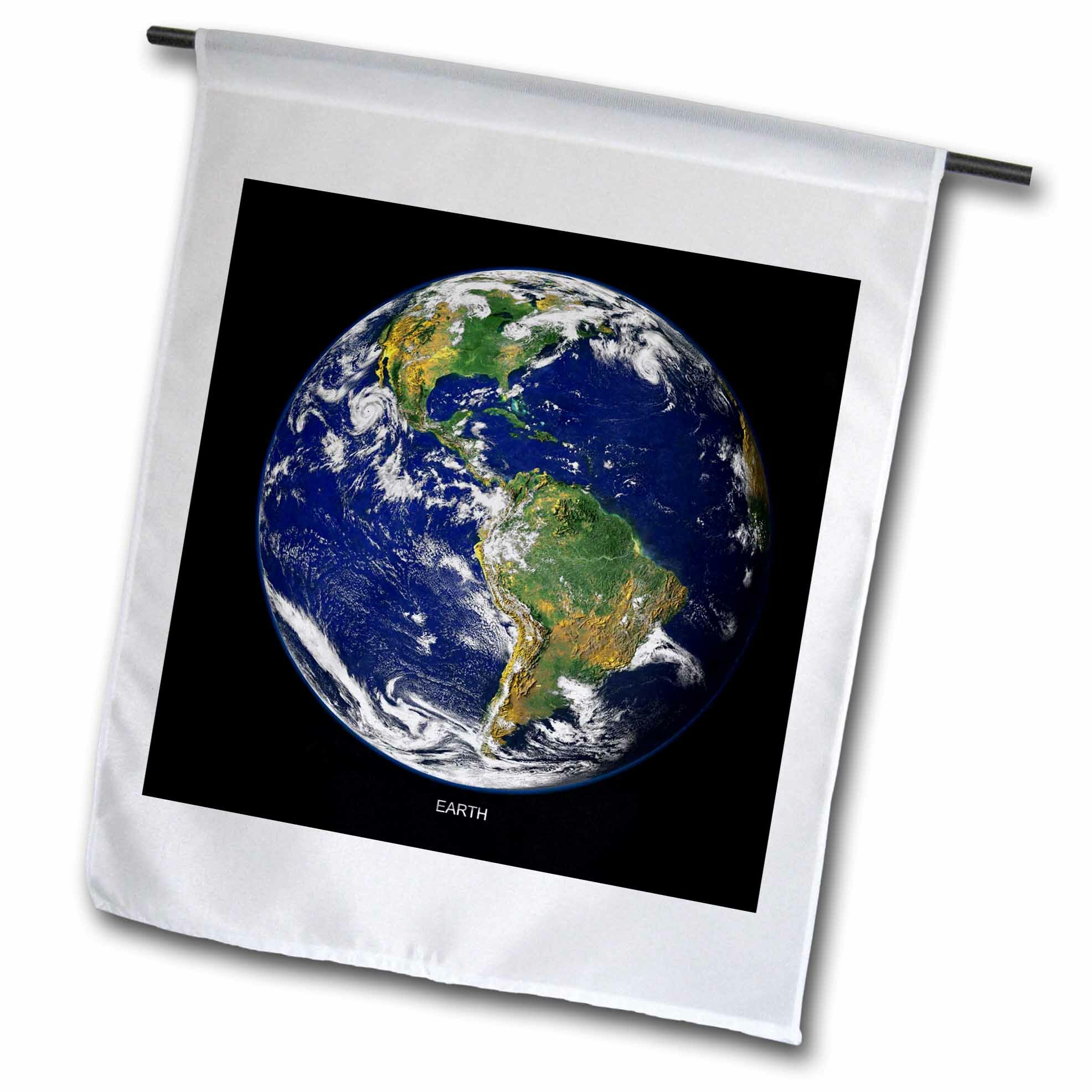 Solar System Western Hemisphere Of The Earth Polyester 23 X 16 Garden Flag