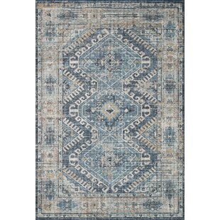 Super Area Rugs Contemporary Modern Medallion Area Rug in Blue