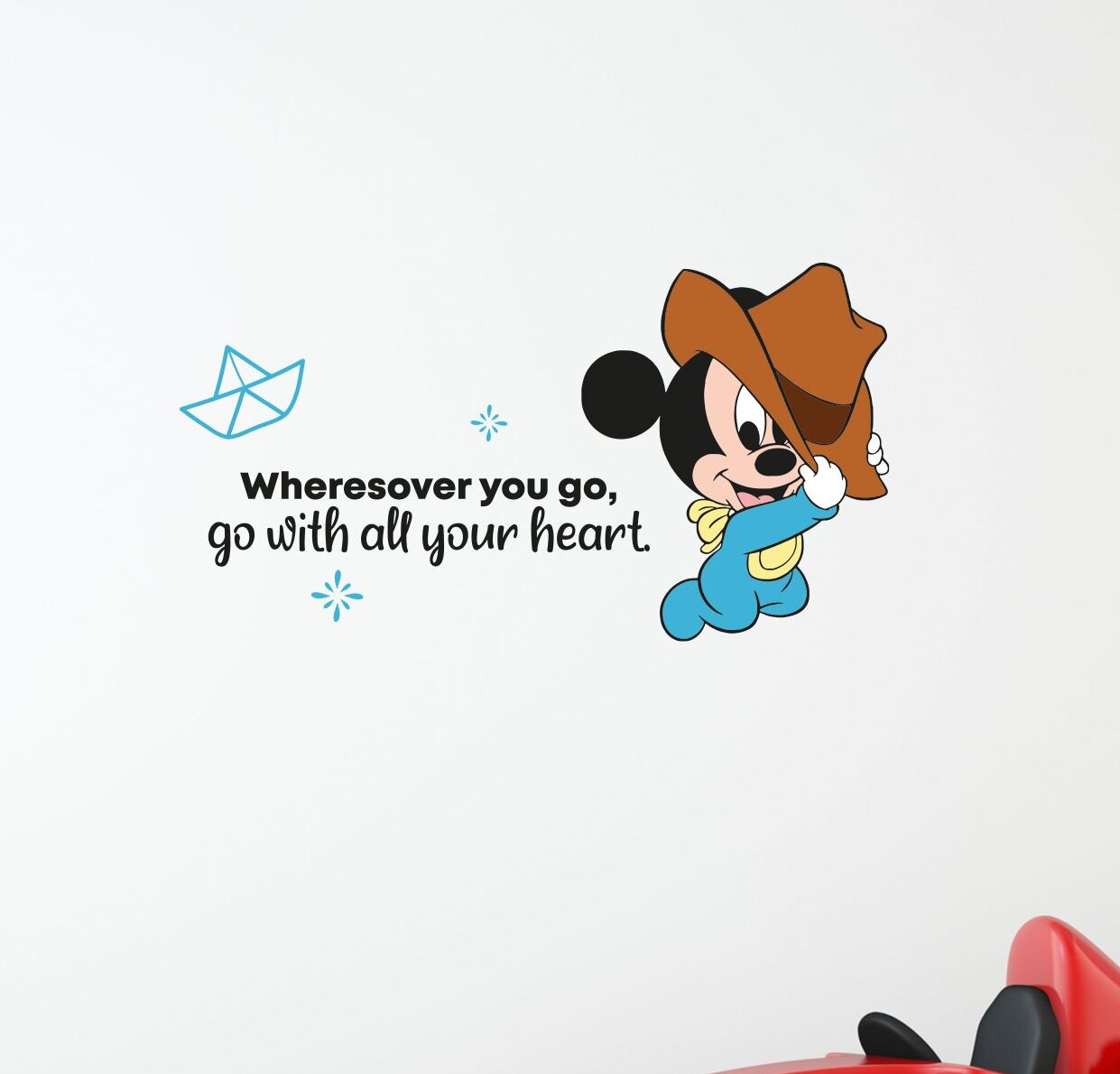 Design With Vinyl Start Life Baby Mickey Mouse Quote Vinyl Wall Decal Wayfair