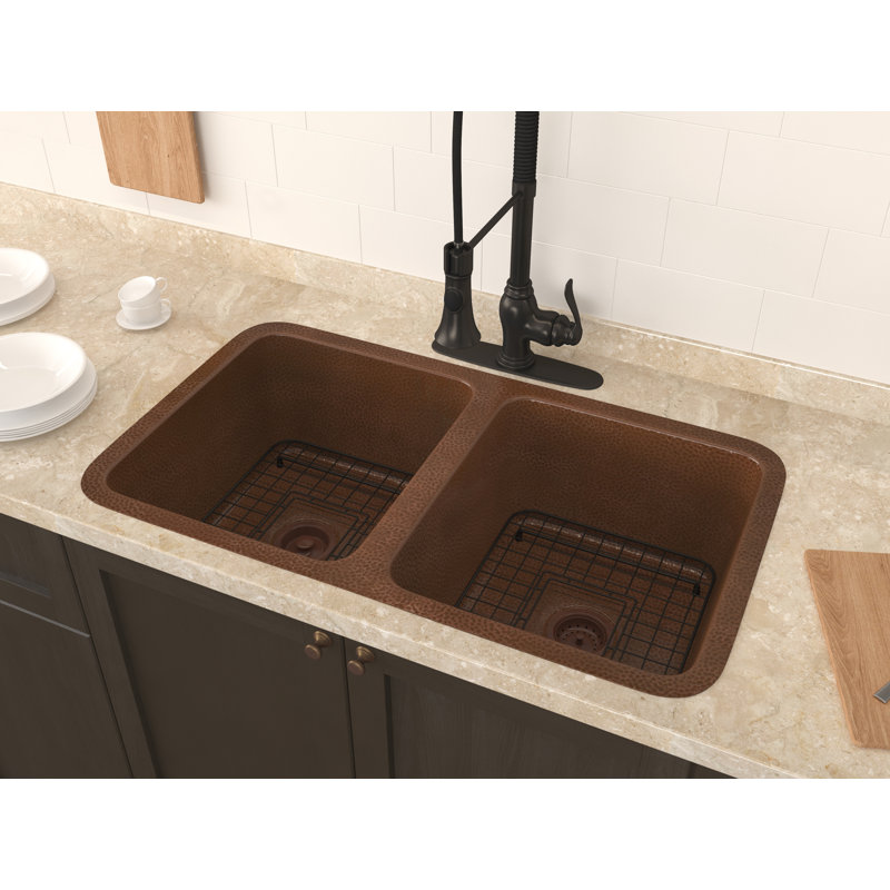Anzzi Demonte 32 X 18 Double Basin Undermount Kitchen Sink With Demonte 32 X 18 Double Basin Undermount Kitchen Sink With Basket Strainer And