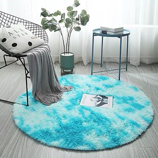 Teal Blue Shaggy Rug for Living RoomSuper Soft Luxurious Rug Thick Carpet Mat 