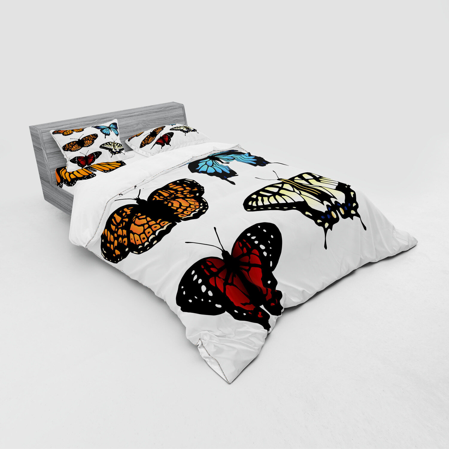 East Urban Home Swallowtail Butterfly 5 Different Butterflies Monarch Lady Insect Wings Spring Duvet Cover Set Wayfair