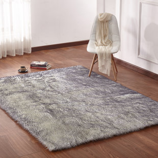 Faux Fur Area Rugs You Ll Love Wayfair Ca Leiker Hand Woven Faux Fur White Gray Area Rug