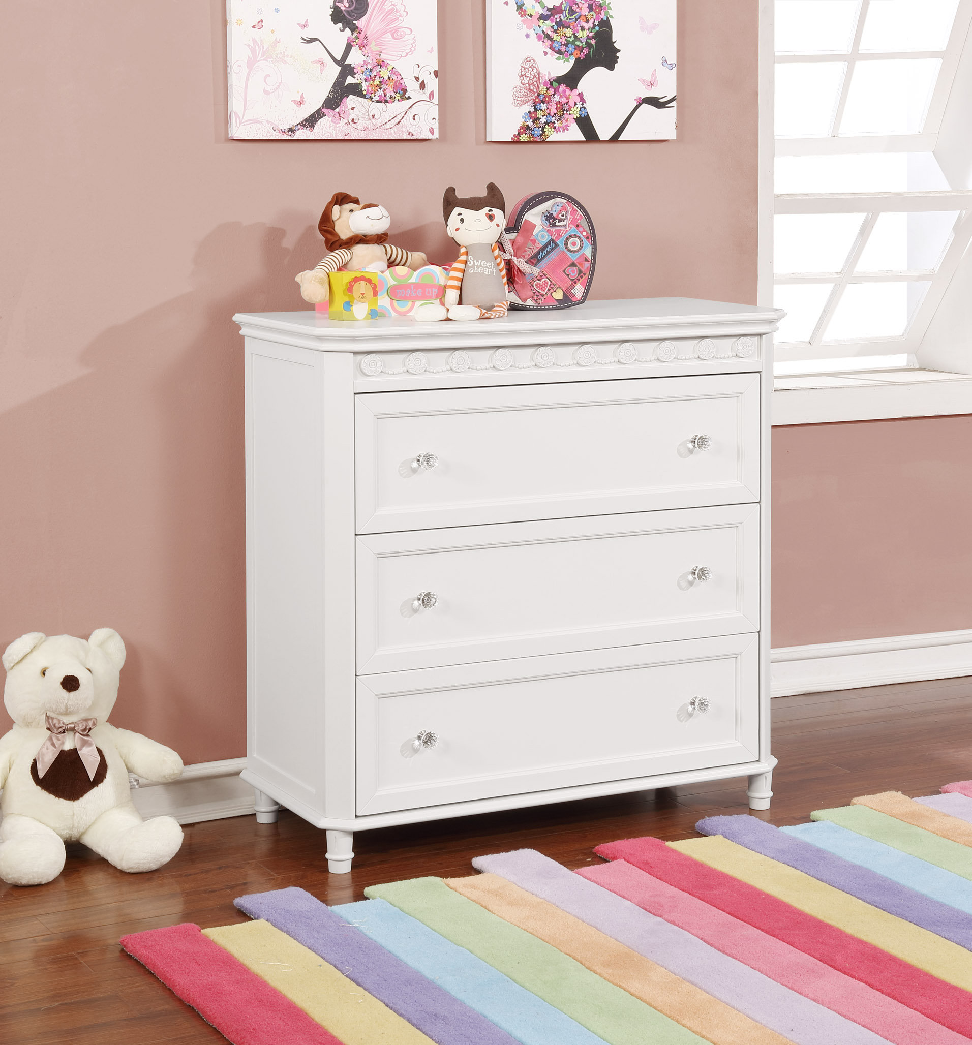 girls white chest of drawers