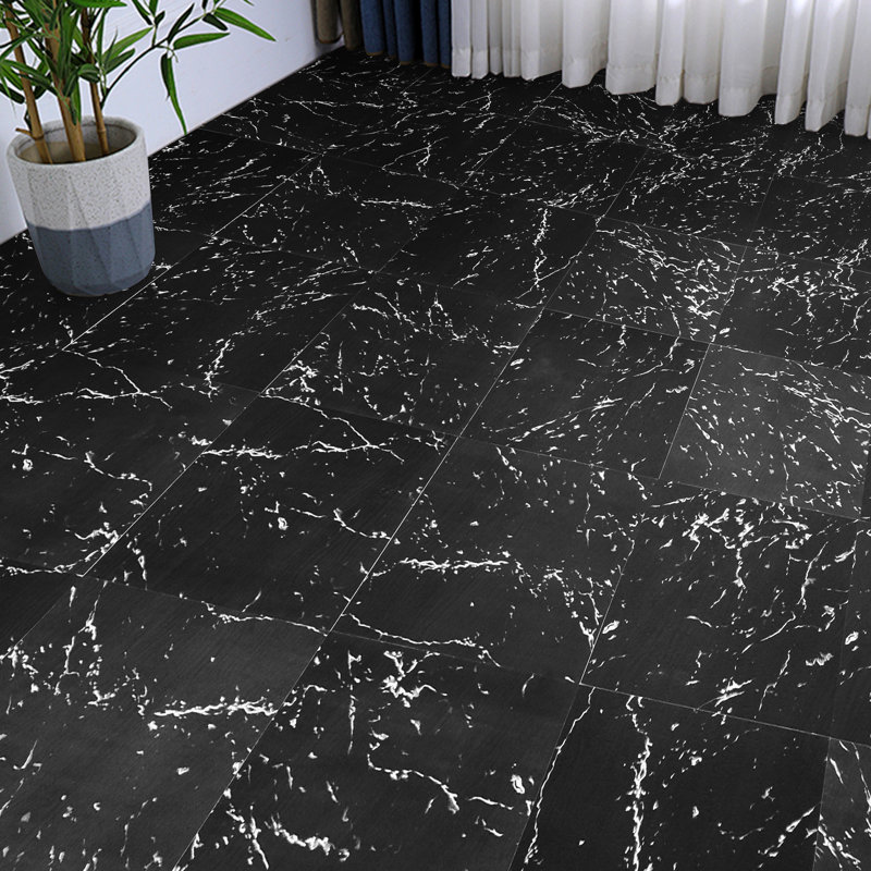 0.6'' Thick 12'' W x 12'' L Vinyl Color: White Marble
