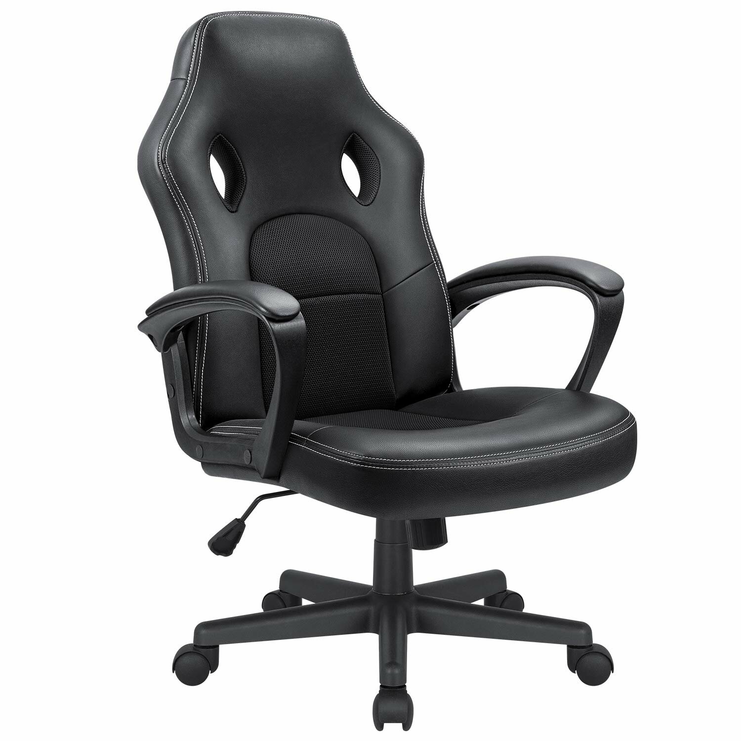 Details about   High quality black leather office chair 