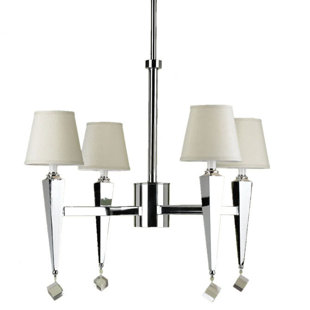Go to store & view more images Bowermans 4-Light Shaded Chandelier by Rosdorf Park