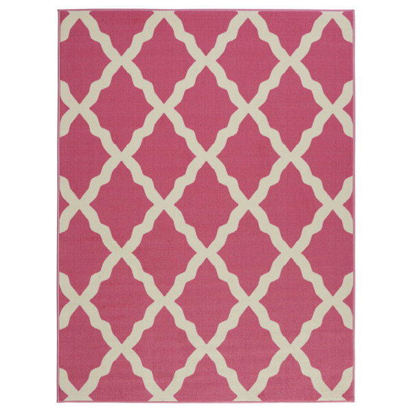 Ottomanson Glamour Machine Woven Hot Pink Area Rug Reviews Wayfair