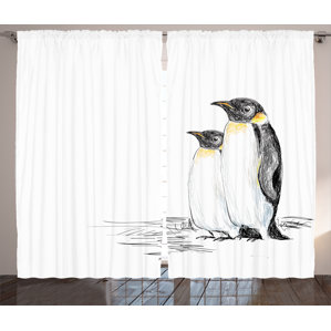Choose the Best Queenie Graphic Print and Text Semi-Sheer Rod Pocket Curtain Panels (Set of 2)