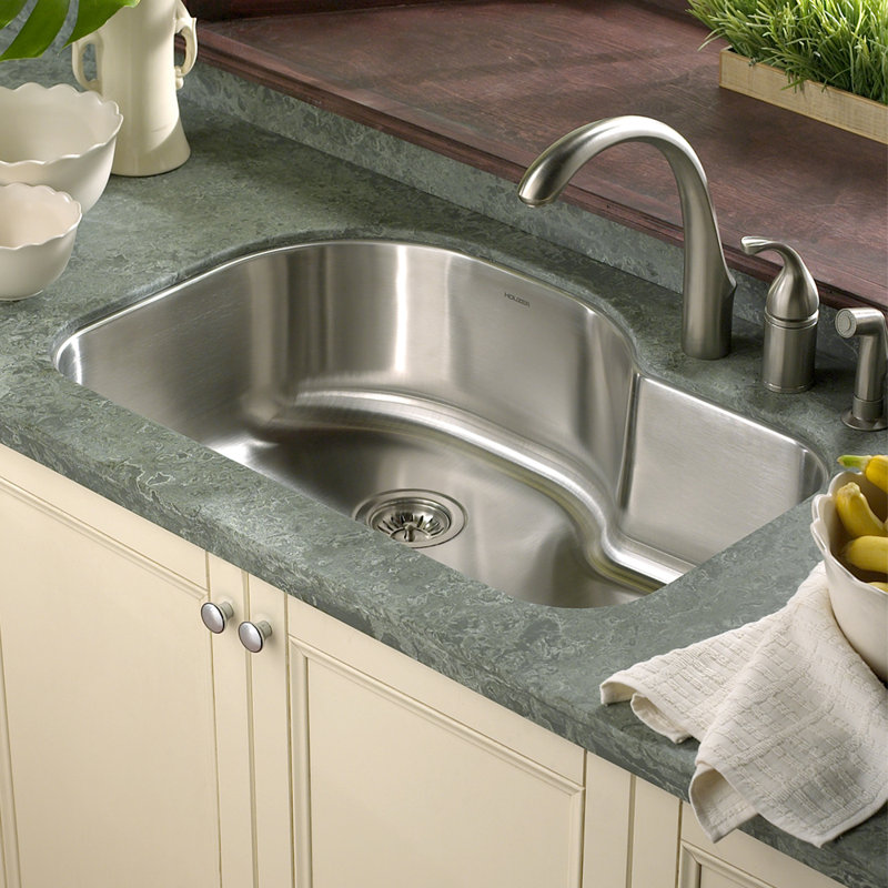 houzer medallion designer 31.5" x 17.94 - 21" undermount offset houzer medallion designer 31.5" x 17.94 - 21" undermount offset